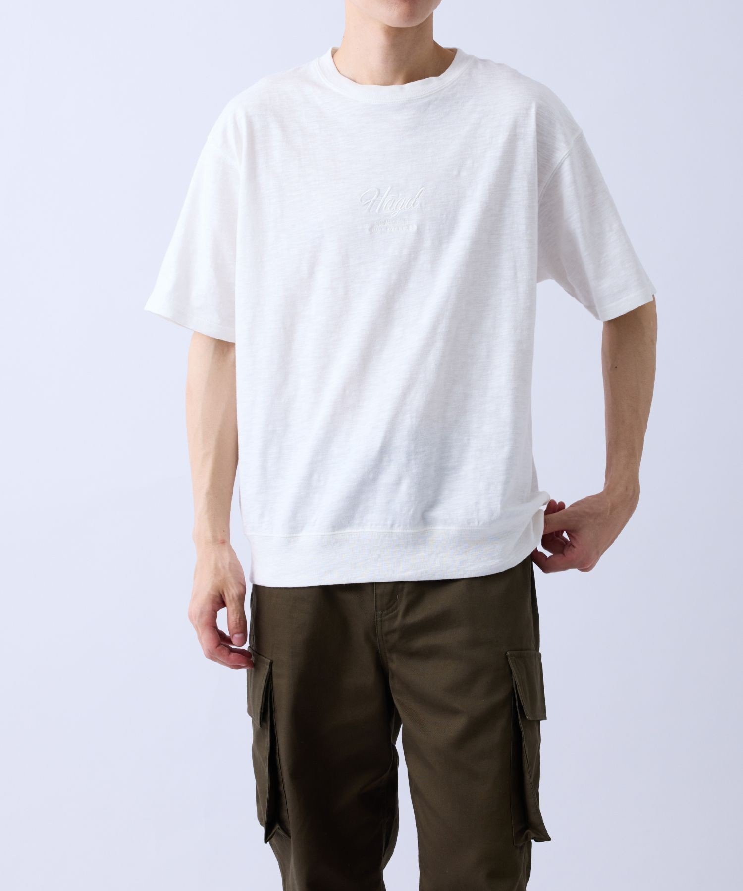 j.n.r.d スラブ天竺タイポグラフィスウェットTシャツ ジュン スタンダード ピックス トップス カットソー・Tシャツ ベージュ グレー ブラウン