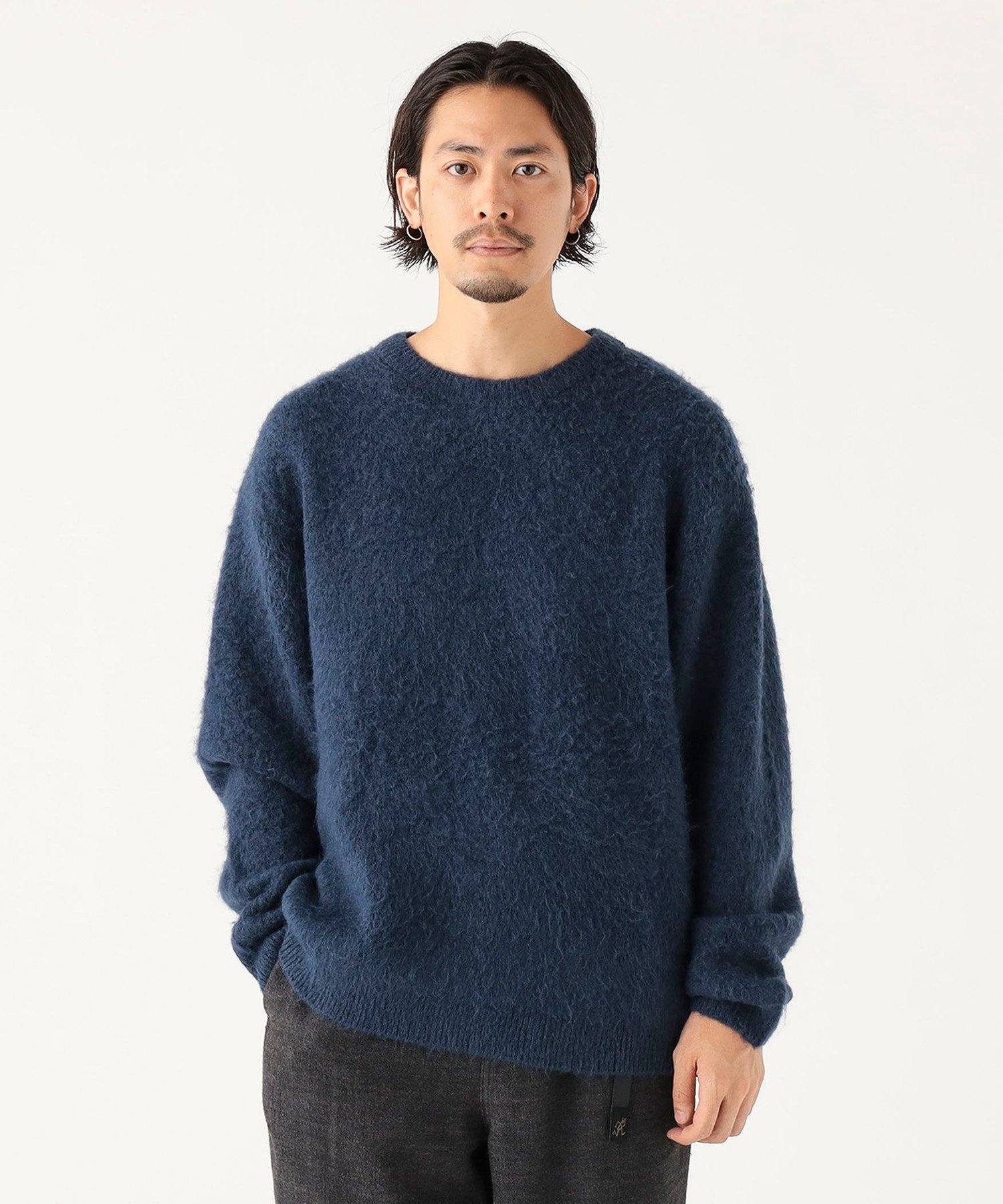 B:MING by BEAMS ダブル ジャカード ニット ビーミング ライフストア バイ ビームス トップス ニット ブラック ネイビー【送料無料】