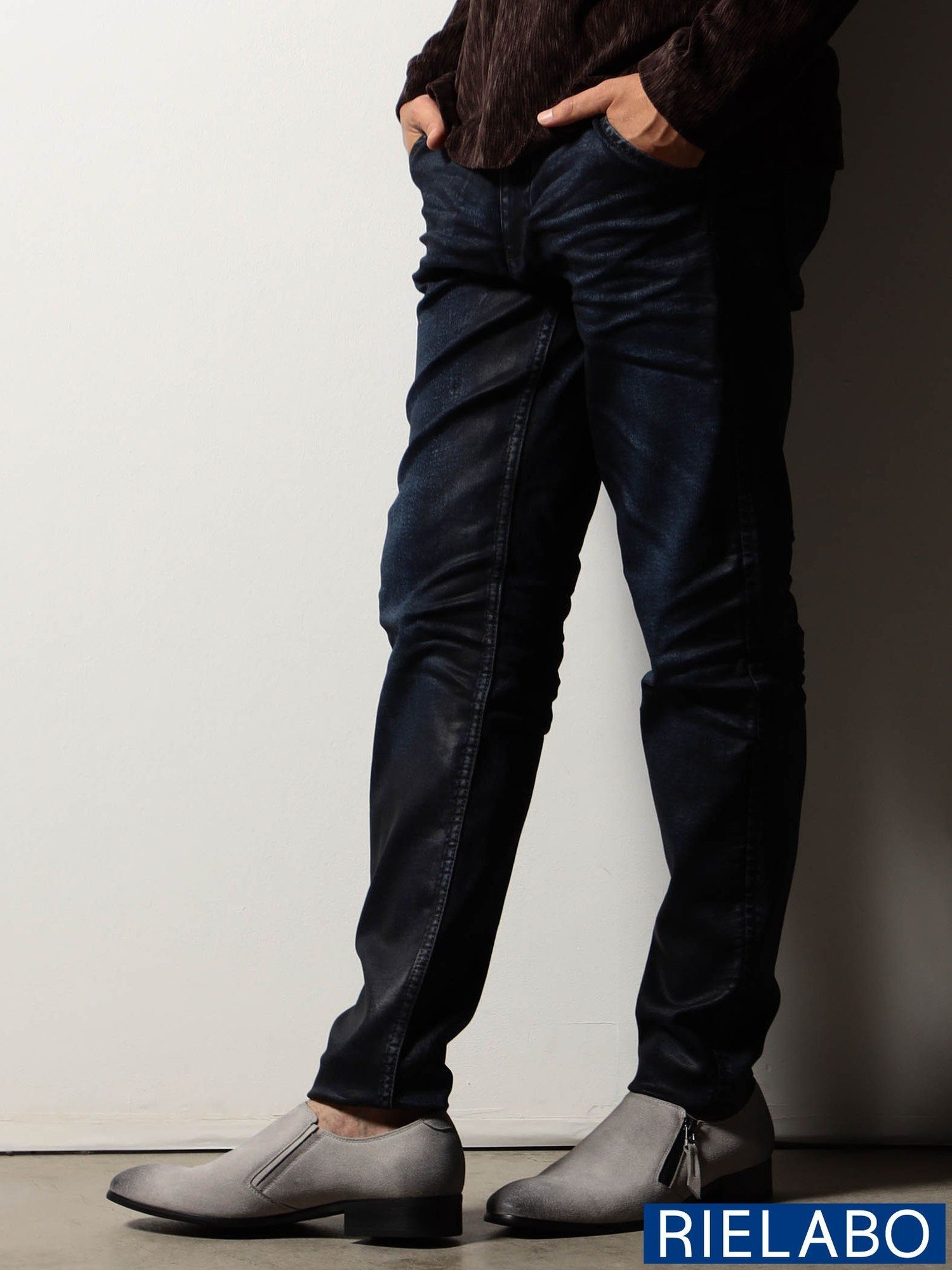 NICOLE CLUB FOR MEN 【RIELABO】アラカルト5ポケットコーティングパンツ ニコル パンツ ジーンズ・デニムパンツ ブラック ブルー ネイビー【送料無料】(4)