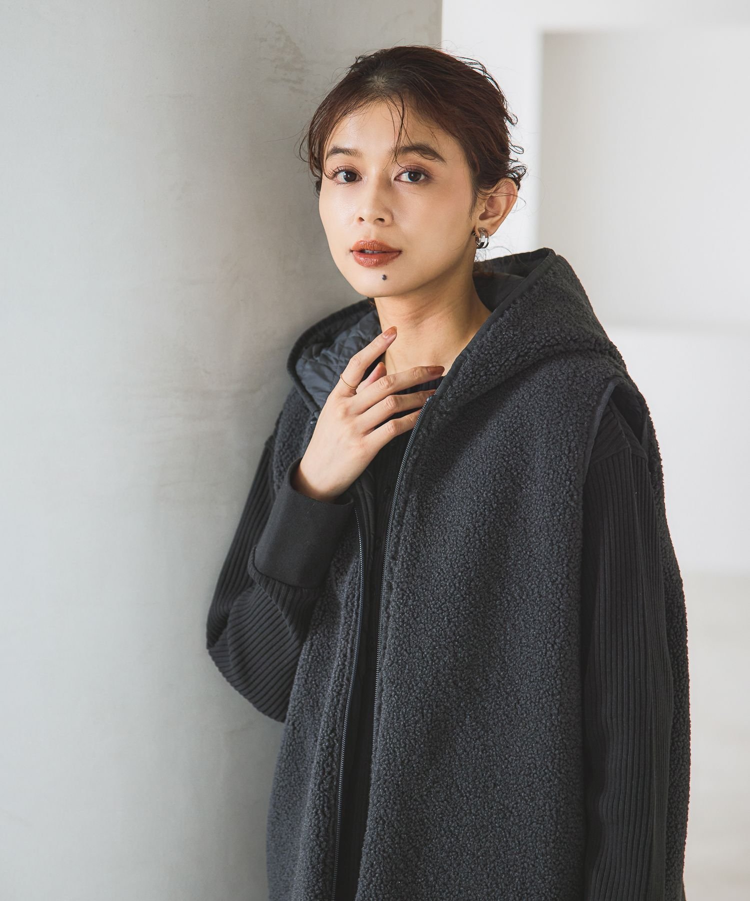 studio CLIP リバーシブルキルトボアベスト スタディオクリップ ジャケット・アウター その他のジャケット・アウター ホワイト ブラウン【送料無料】