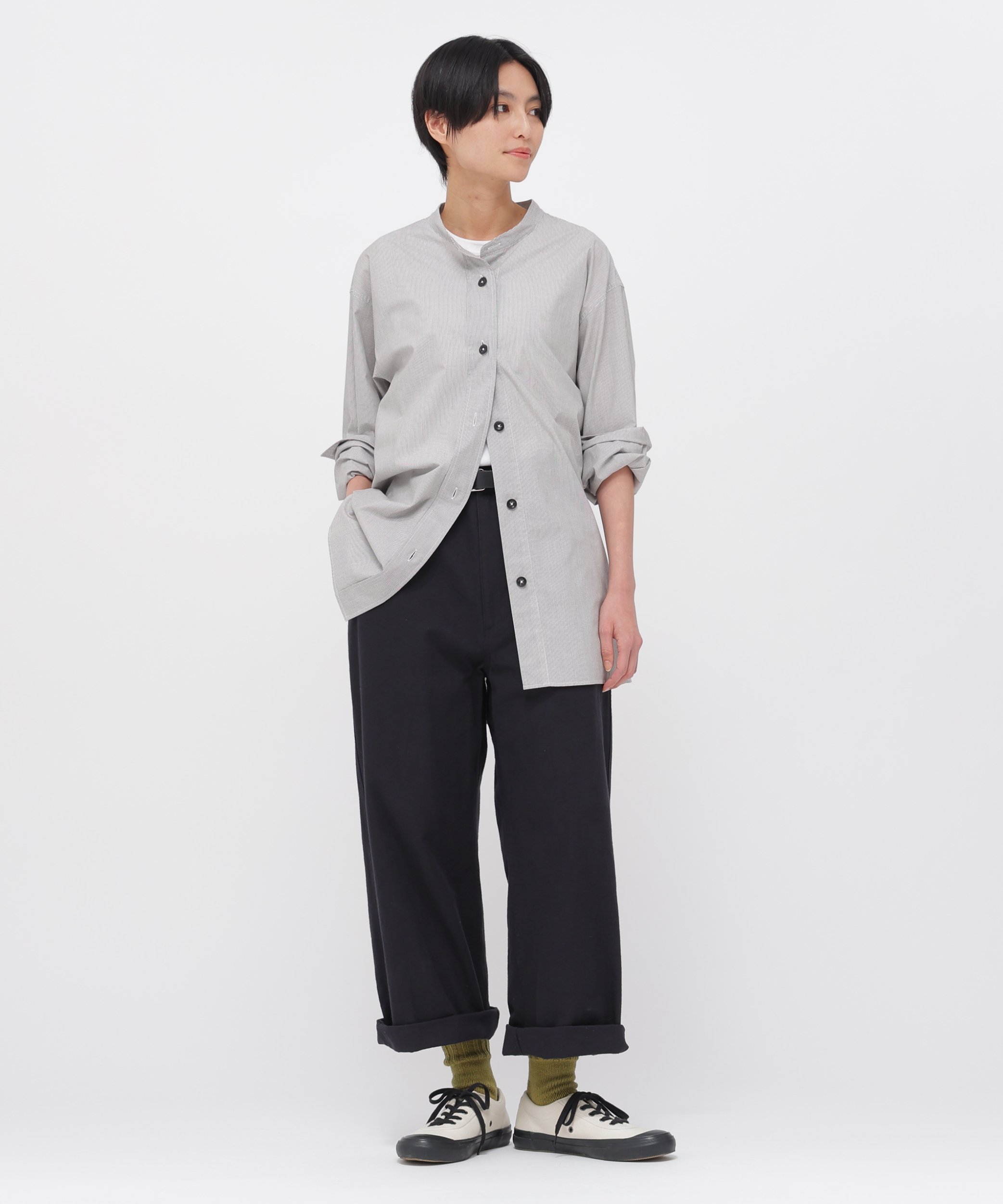 MHL. FADED WOOL LINEN TWILL TROUSERS マーガレット・ハウエル パンツ その他のパンツ ブラック【送料無料】