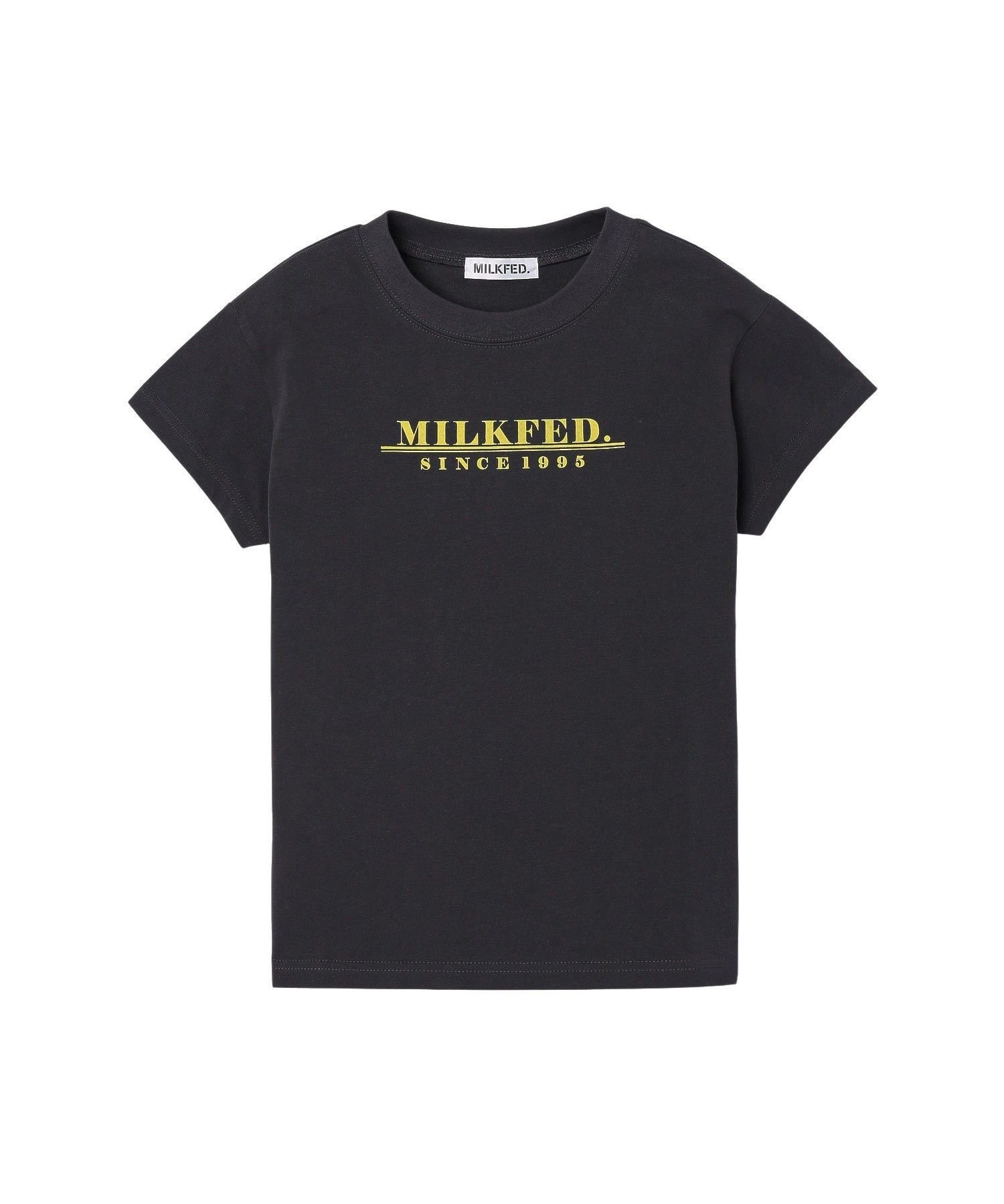 MILKFED. LINE LOGO FRENCH SLEEVE TOP ミルクフェド トップス カットソー・Tシャツ レッド グレー ホワイト