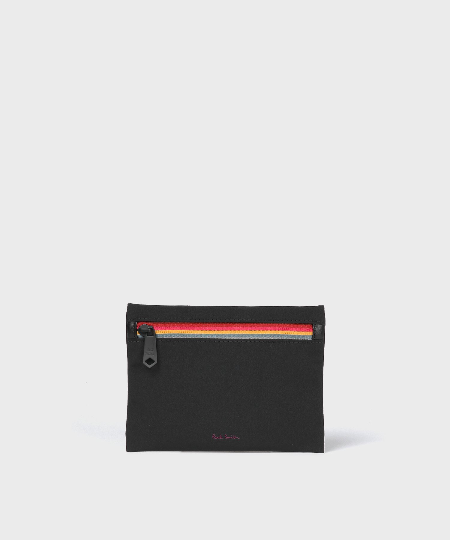 【SALE／41%OFF】Paul Smith 【公式】ストライプジップ ミニフラット ポーチ ポール・スミス　アウトレット バッグ その他のバッグ ブラック