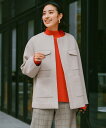 【SALE/40%OFF】UNFILO ウールブレンド ノーカラーコート アンフィーロ ジャケット・アウター ノーカラージャケット ブラック グレー【送料無料】