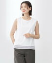 J.PRESS 【洗える】ノースリーブスムースジャージー レース カットソー ジェイプレス トップス ノースリーブ・タンクトップ ネイビー グレー ホワイト【送料無料】(4)