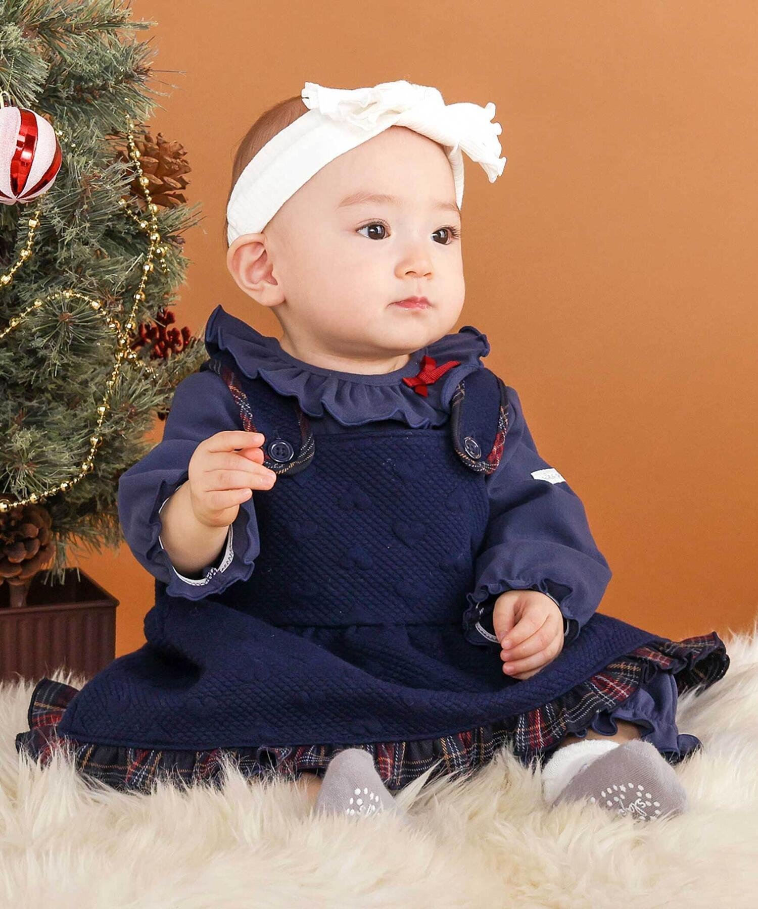 SLAP SLIP BABY ハートキルトジャンパースカート&ロンパース2点セットベビー(70~80cm) ベベ オンライン..