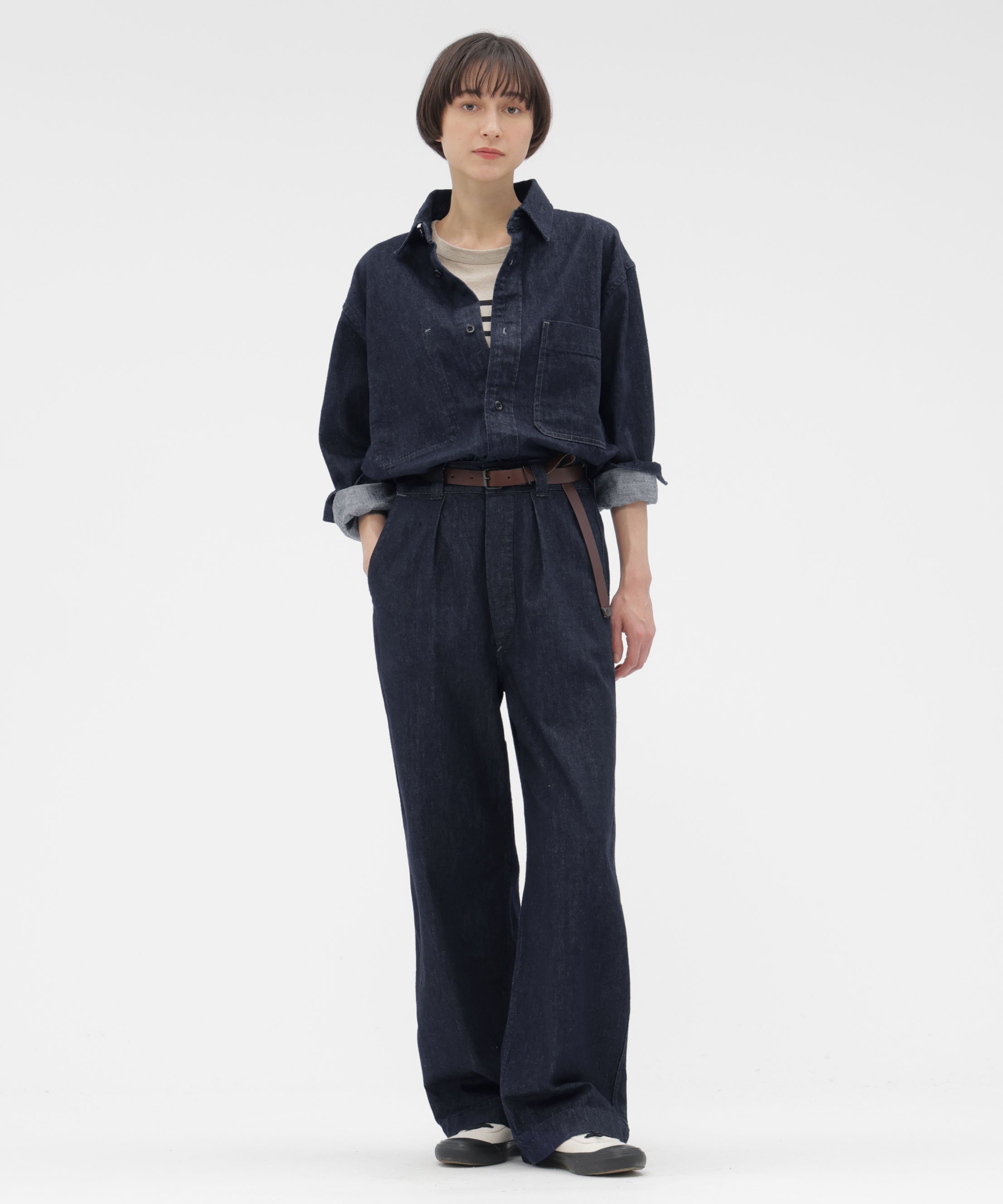 MHL. CANTON LIGHT DENIM SHIRT マーガレット・ハウエル トップス シャツ・ブラウス ネイビー