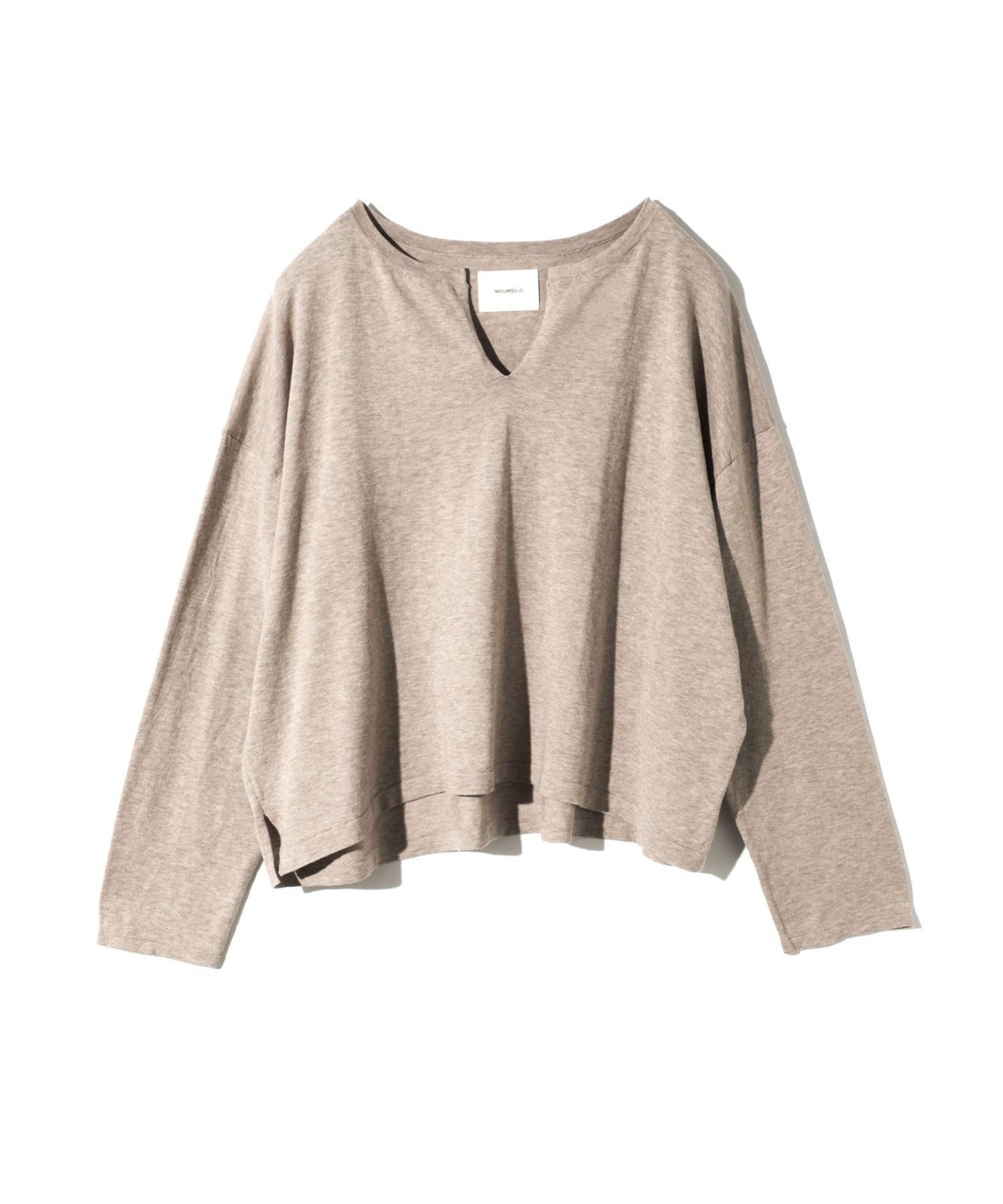 MIDIUMISOLID MIDIUMISOLID for Ladies スキッパーワイドプルオーバー マーコート トップス ニット レッド ベージュ ブラック