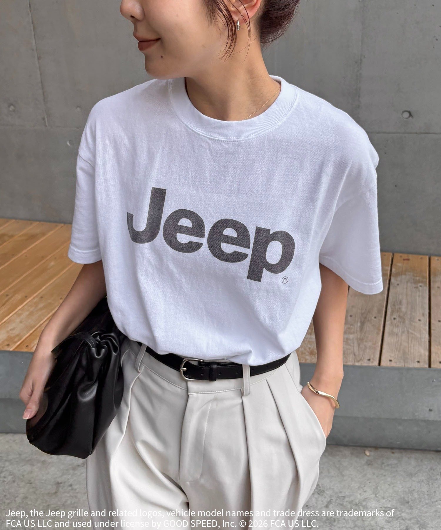 ＜GOOD ROCK SPEED＞Jeep Tシャツ カプリシュ レマージュ トップス カットソー・Tシャツ ホワイト ブラック