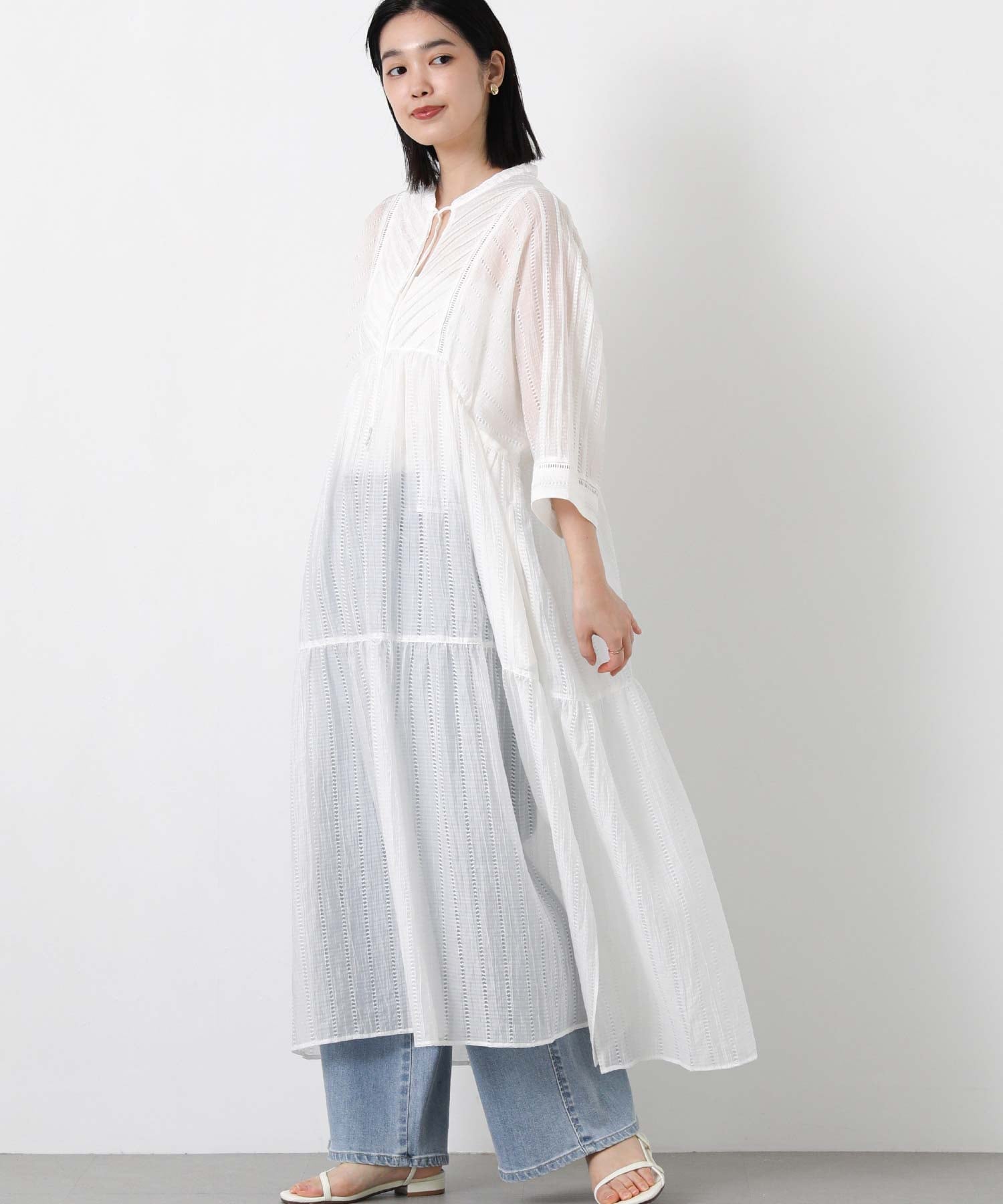 【SALE／40%OFF】Gready Brilliant Gready Brilliant/(W)1_ドビーSTPスキッパー グレディブリリアン ワンピース・ドレス ワンピース ホワイト【送料無料】