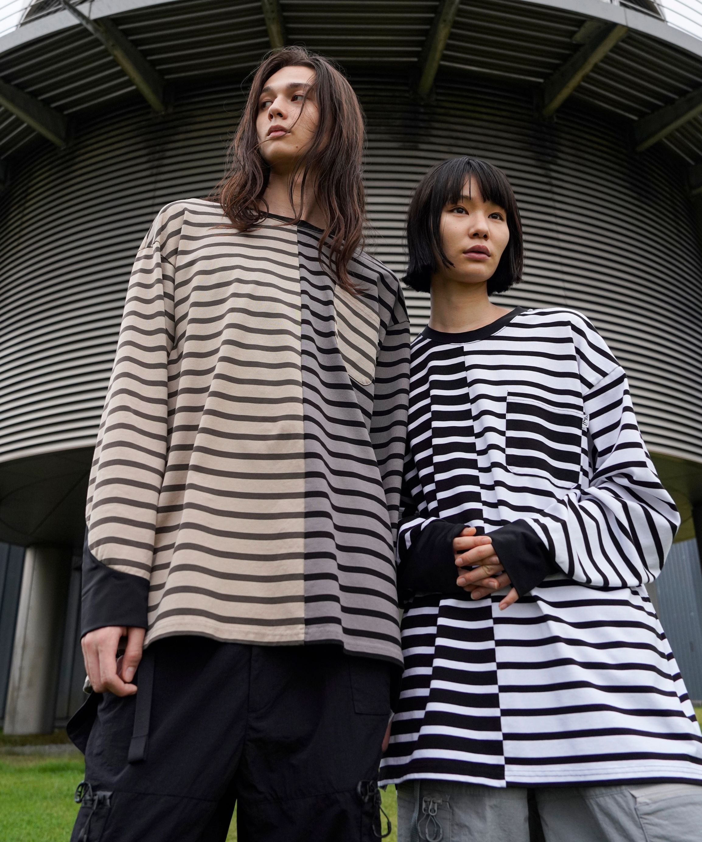 【SALE／30%OFF】BEAVER CMF OUTDOOR GARMENT 別注BORDER TEE L/S ビーバー トップス カットソー・Tシャツ ベージュ ホワイト【送料無料】