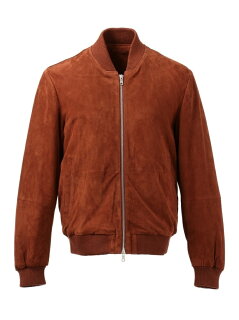 J. Press Goat Suede Zip Up Blouson JROVYW0204: Brown J. Press Goat Suede Zip Up Blouson JROVYW0204: Brown