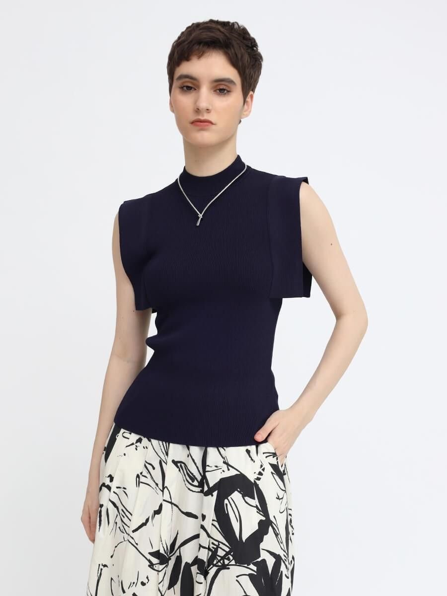 Aga 14GリブノースリPO ラシュッド トップス ニット ベージュ ブラック イエロー ネイビー【送料無料】