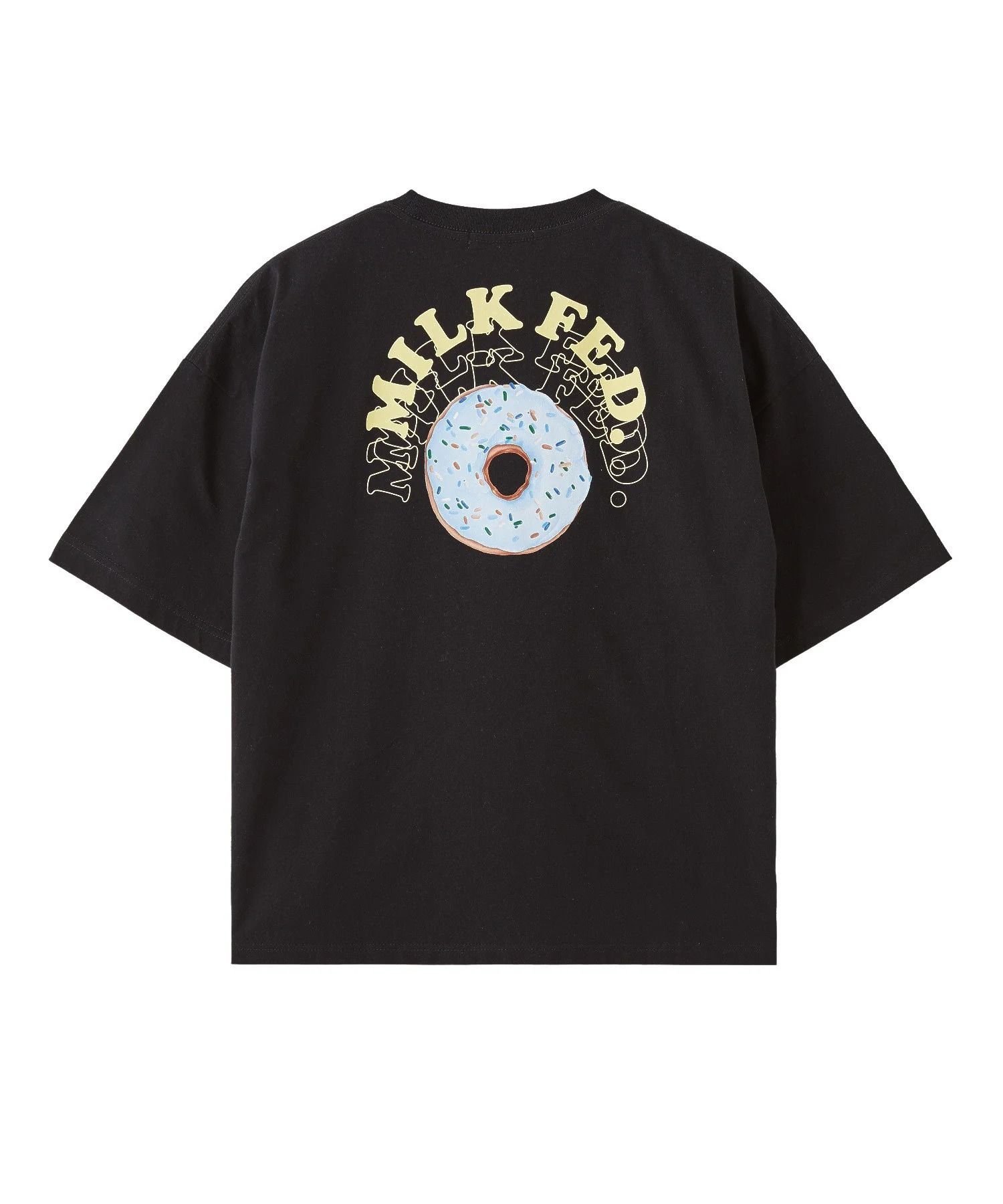 MILKFED. ROUND DONUTS WIDE S/S TEE ミルクフェド トップス カットソー・Tシャツ ブラック