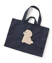 【SALE/20%OFF】petit main DOGアップリケレッスンバッグ ナルミヤオンライン バッグ トートバッグ ネイビー ピンク