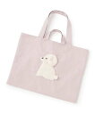 【SALE/60%OFF】petit main DOGアップリケレッスンバッグ ナルミヤオンライン バッグ トートバッグ ネイビー ピンク