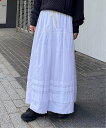 OUTDOOR PRODUCTS Usual Things ≪予約≫カットワークレースティアードスカート アウトドアプロダクツユージュアルシングス スカート その他のスカート ホワイト【送料無料】