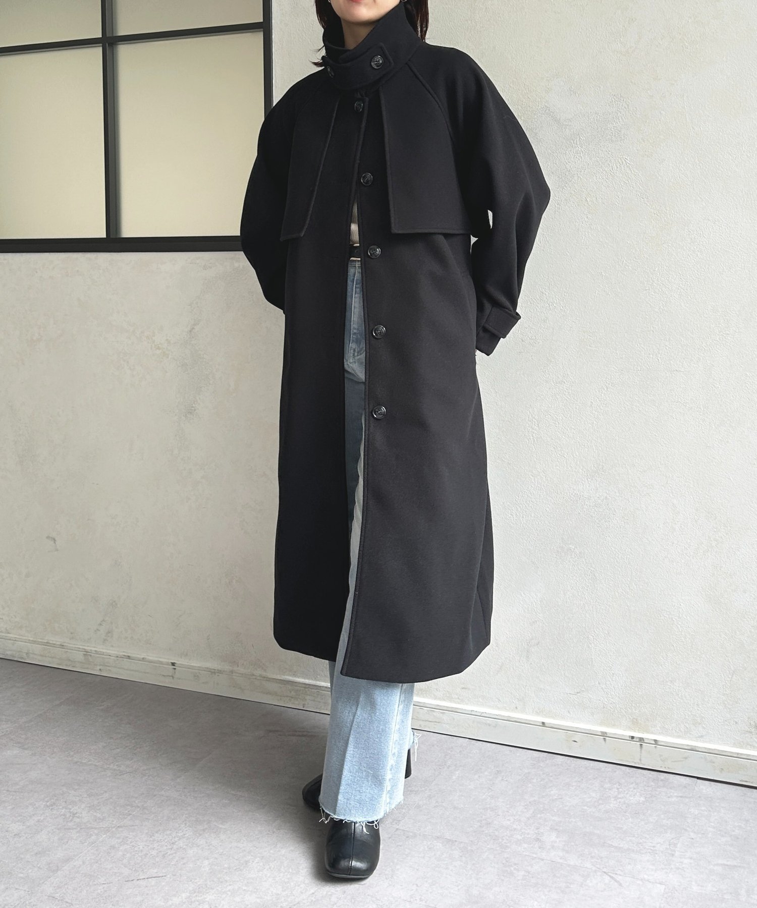 Thevon. スタンドカラーロングコート ゼヴォン ジャケット・アウター その他のジャケット・アウター ブ..