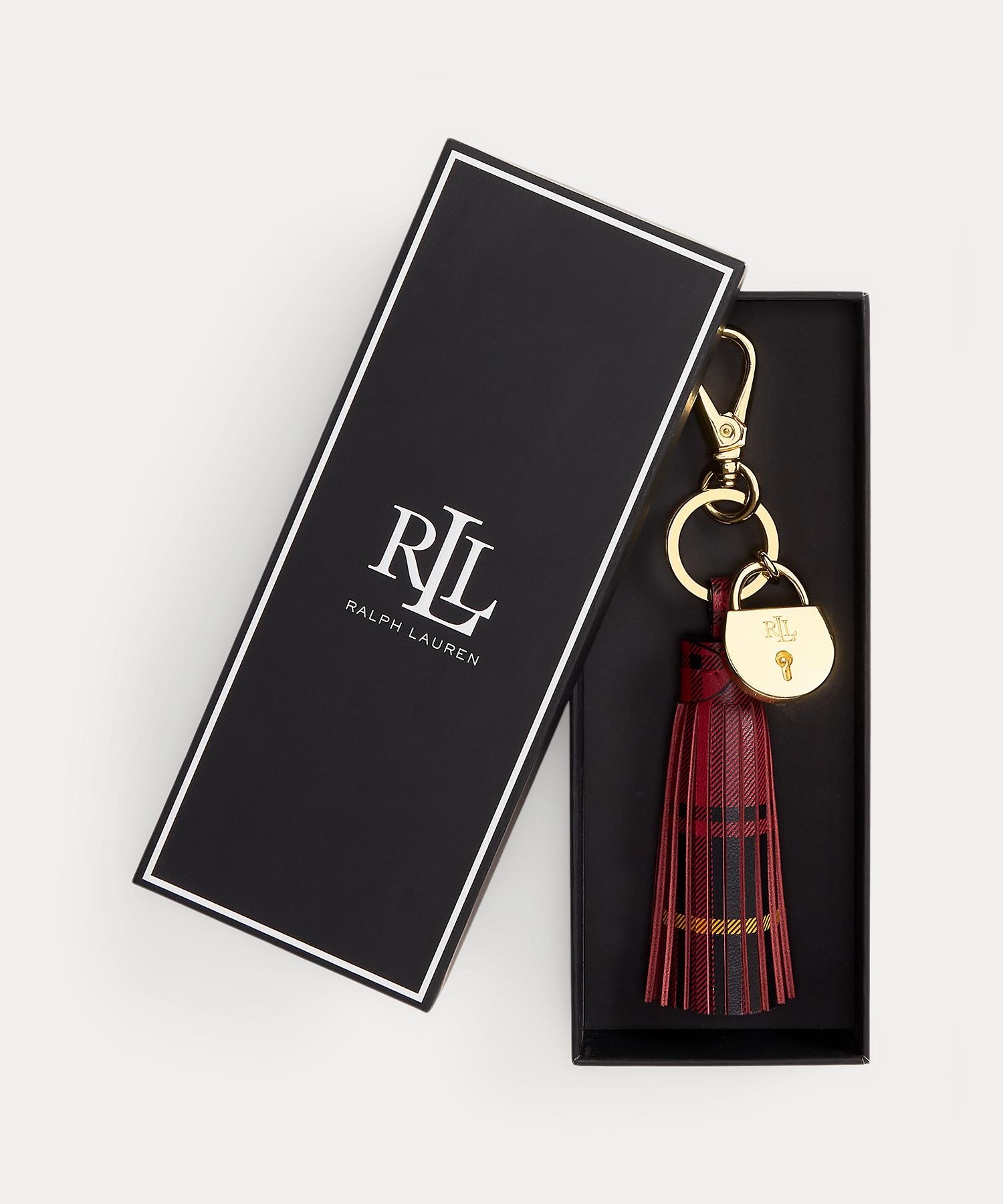 LAUREN RALPH LAUREN パドロック & チェック レザー タッセル チャーム ラルフローレン ファッション雑貨 チャーム・キーチェーン【送料無料...