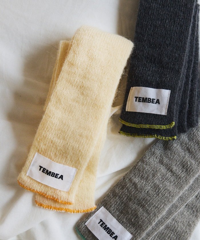 【SALE／10%OFF】TEMBEA 別注MUFFLER HALF MOHAIR 別注モヘア ハーフ マフラー フリークスストア ファッション雑貨 サングラス グレー ベージュ【送料無料】のサムネイル