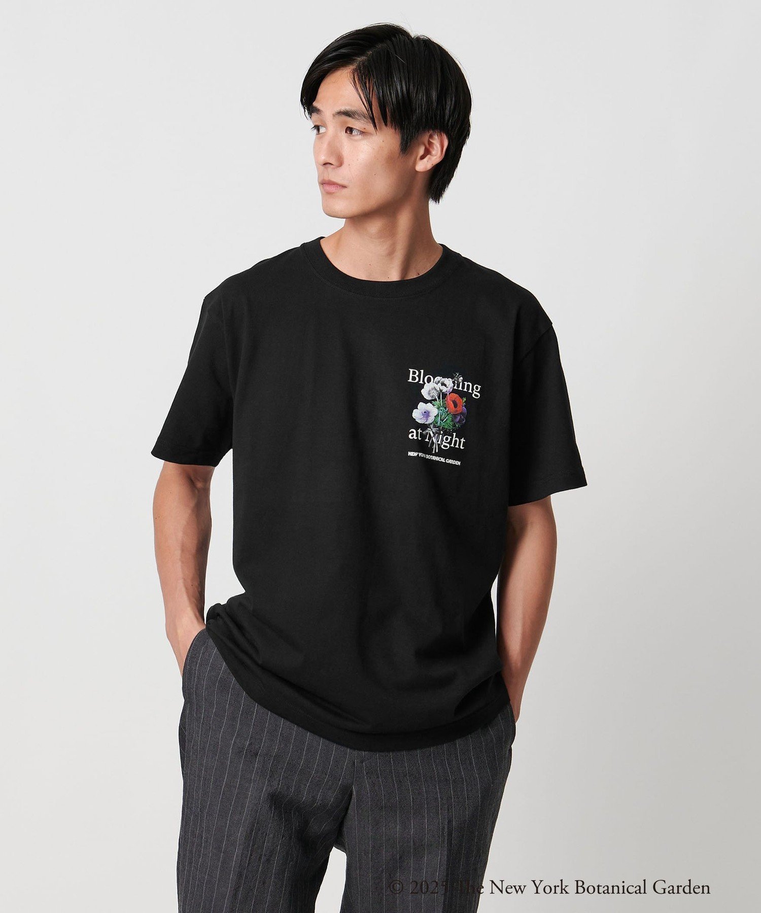 【SALE／30%OFF】UNITED ARROWS 【別注】＜New York Botanical Garden＞クルーネック Tシャツ 3 ユナイテッドアローズ アウトレット トップス カットソー・Tシャツ ブラック ホワイト【送料無料】