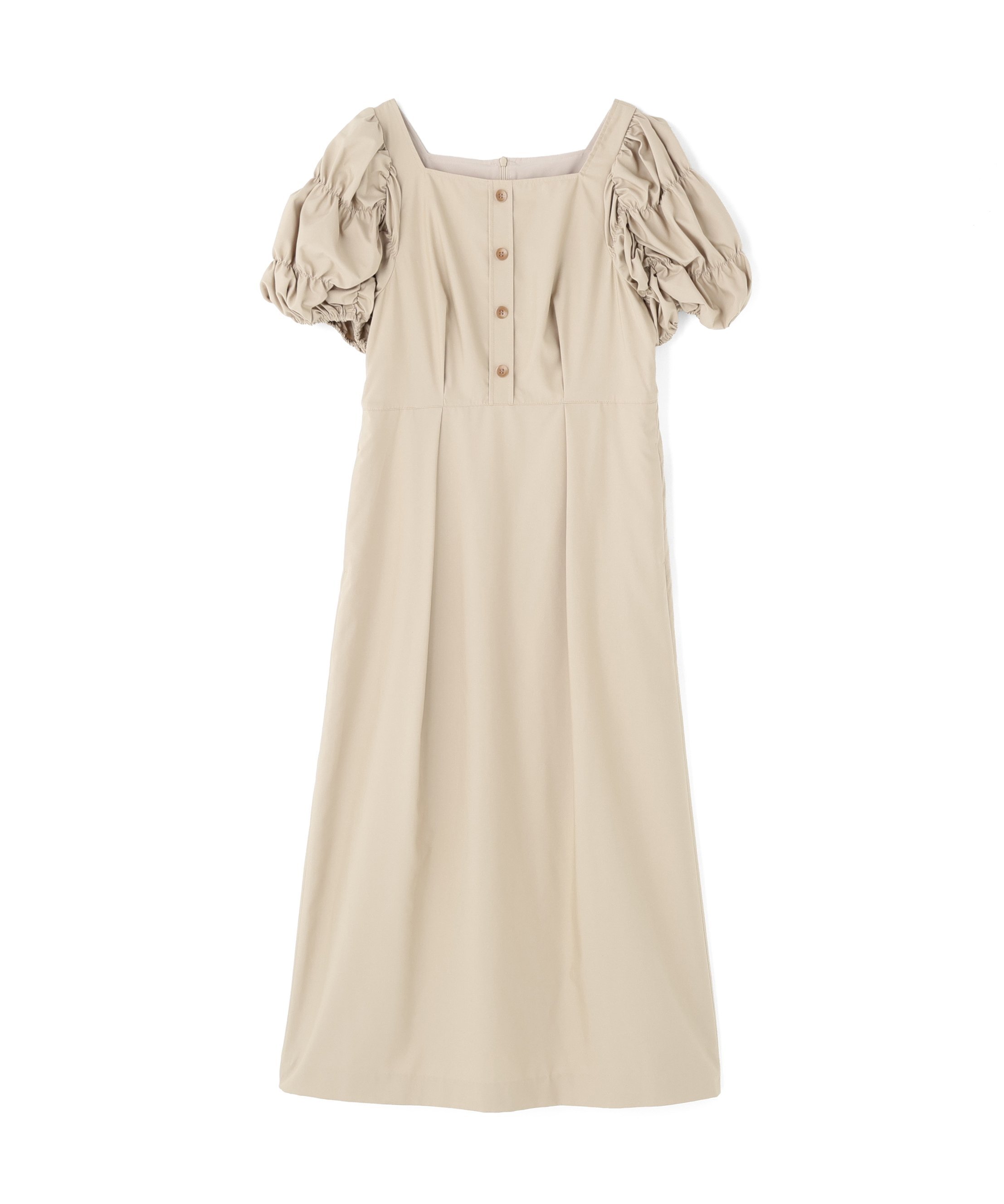 NATURAL BEAUTY BASIC パフィースリーブナローワンピース* ナチュラルビューティベーシック ワンピース・ドレス ワンピース ベージュ ブラック