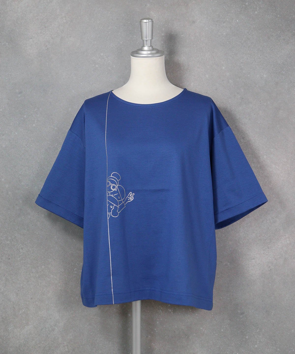 【スタジオピッコーネ公式】コットン100%プリント冷感プルオーバー スタジオピッコーネ トップス カットソー・Tシャツ ブルー ホワイト ブラック