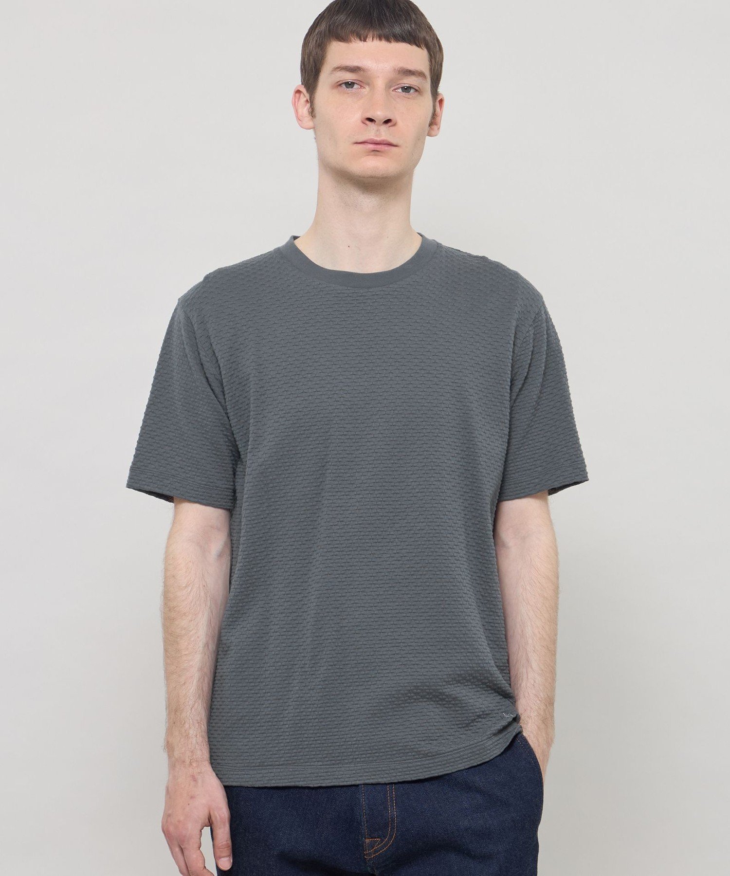 MACKINTOSH LONDON シャーリングジャカードTシャツ マッキントッシュ ロンドン トップス カットソー・Tシャツ パープル ホワイト ネイビー ブラック【送料無料】