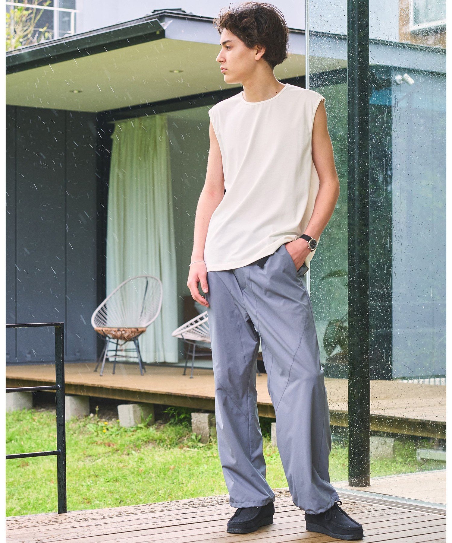 【別注/WEB限定】＜3/2 WORKS＞GLR ノースリーブ タンクトップ ユナイテッドアローズ グリーンレーベルリラクシング トップス カットソー・Tシャツ ブラック ホワイト