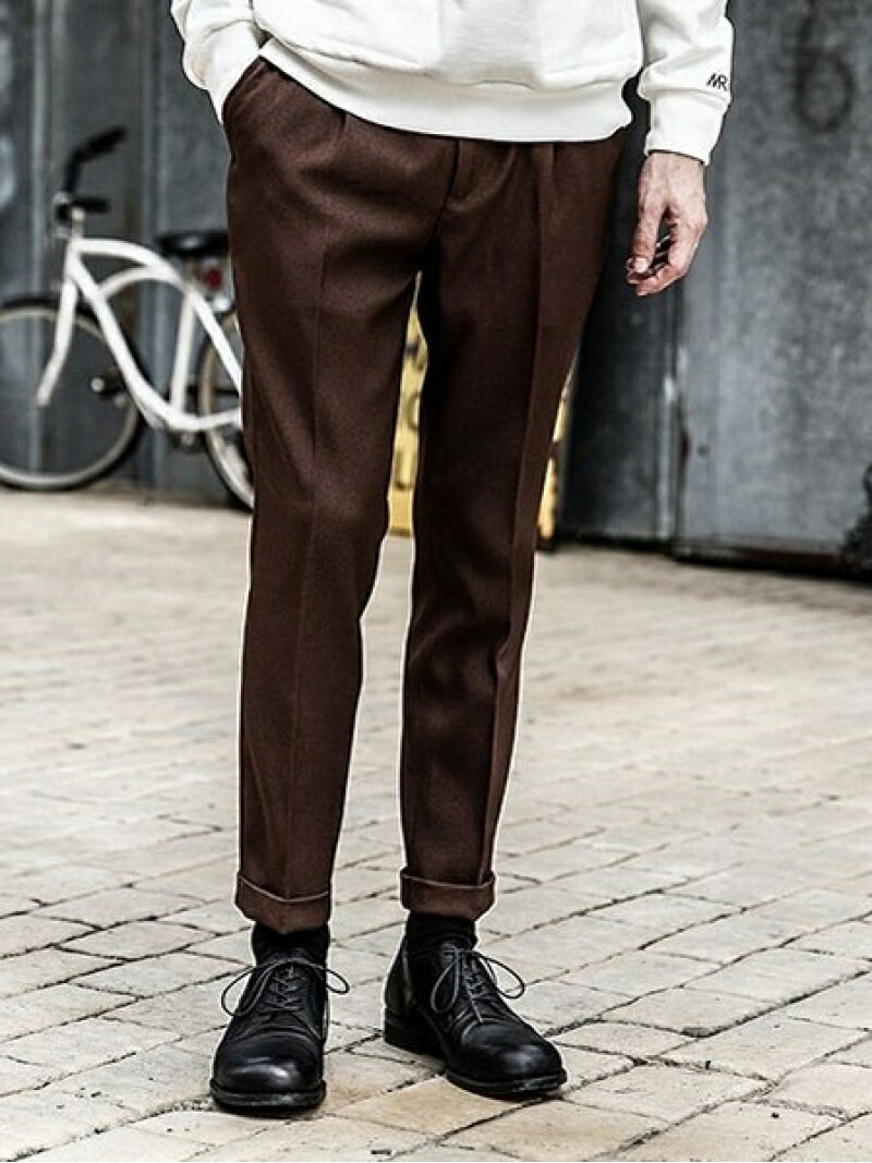 MR.OLIVE レトロポリエステルツイル/スタプレパンツ ミスターオリーブ パンツ スラックス・ドレスパンツ グレー ブラウン ブラック ネイビー グリーン イエロー【送料無料】