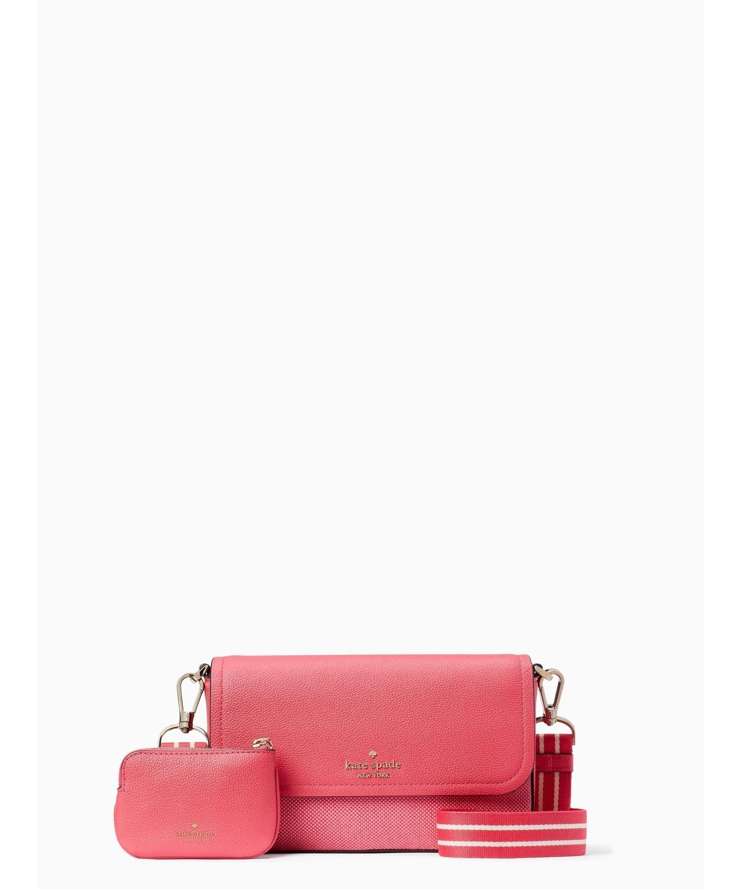 【SALE／70%OFF】kate spade new york ロージー キャンバス フラップ クロスボディ ケイトスペードニューヨーク バッグ ショルダーバッグ ピンク【送料無料】