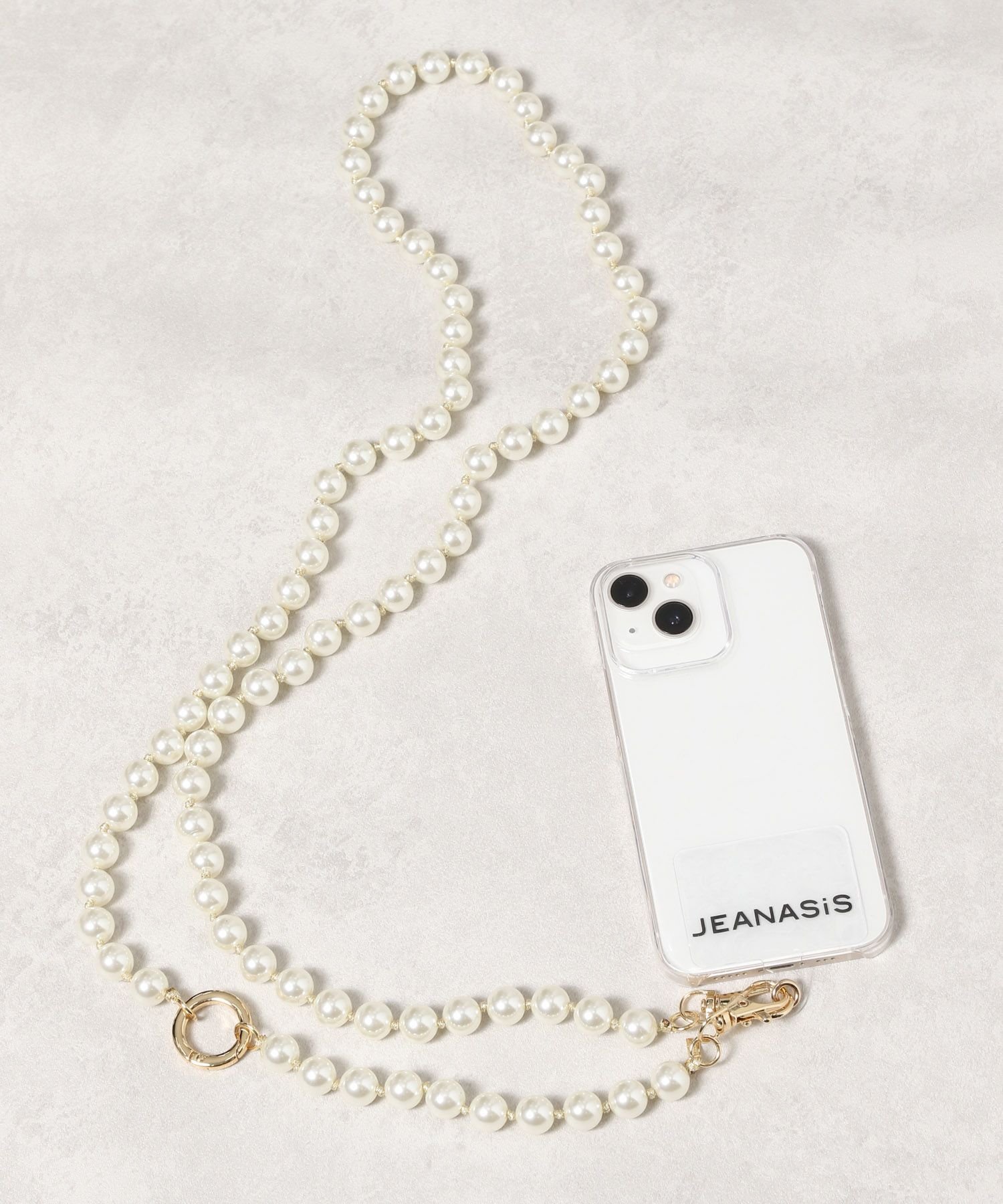 JEANASIS ボールチェーンスマホショルダ- ジーナシス スマホグッズ・オーディオ機器 その他のスマホグッズ・オーディオ機器 ホワイト ブラック シルバー ゴールド