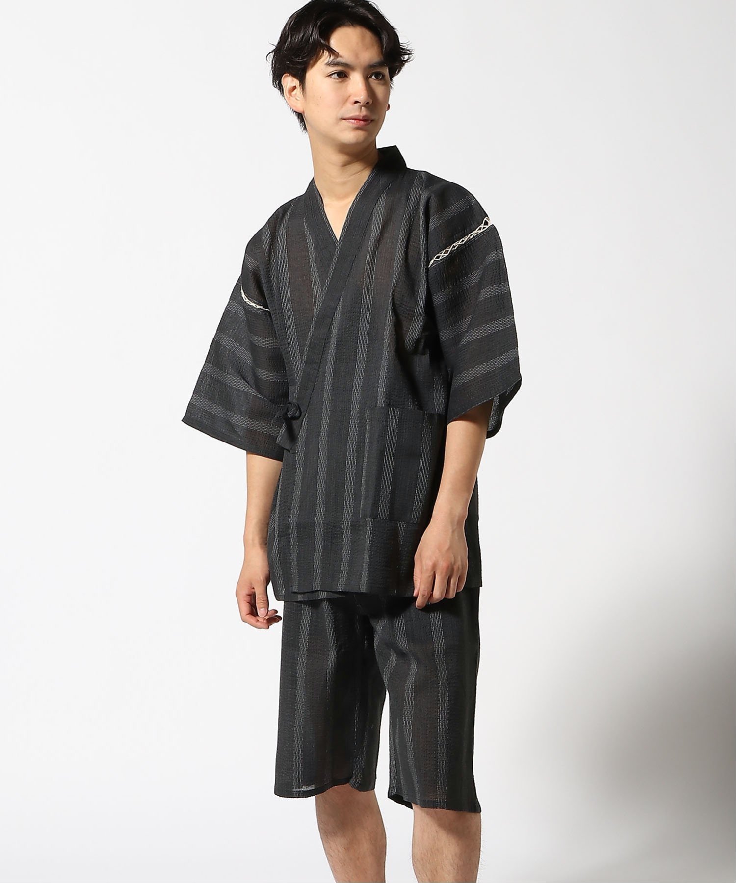 【SALE／10%OFF】SITRY しじら織り 甚平 メンズ 和装 ジンベイ 男性 シトリー 着物 ...
