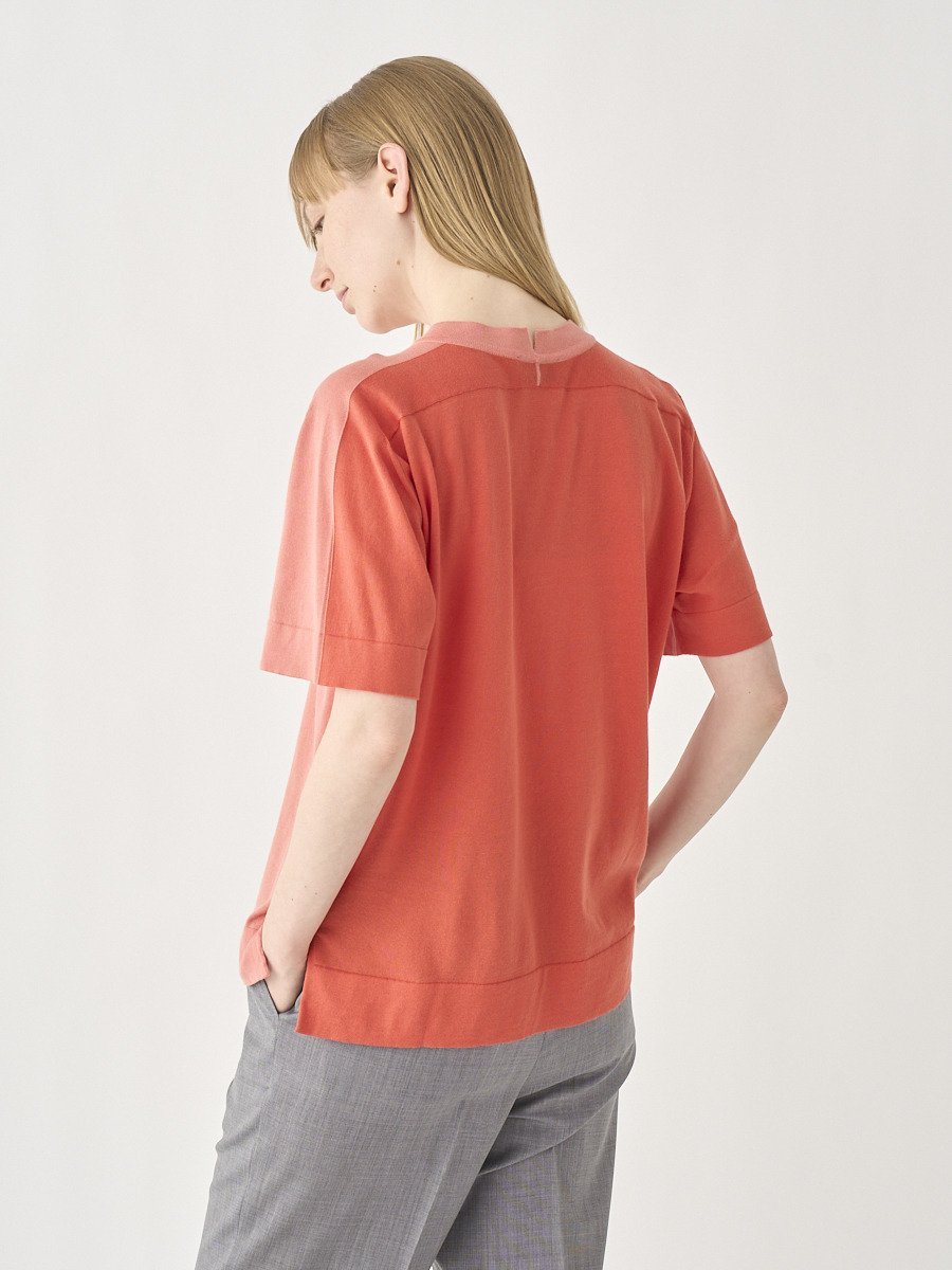 ジョンスメドレー トップス レディース JOHN SMEDLEY Round neck Open welt hem Colour blocked T-shirt ｜ ANSLEY ｜ 30G ジョンスメドレー トップス ニット【送料無料】