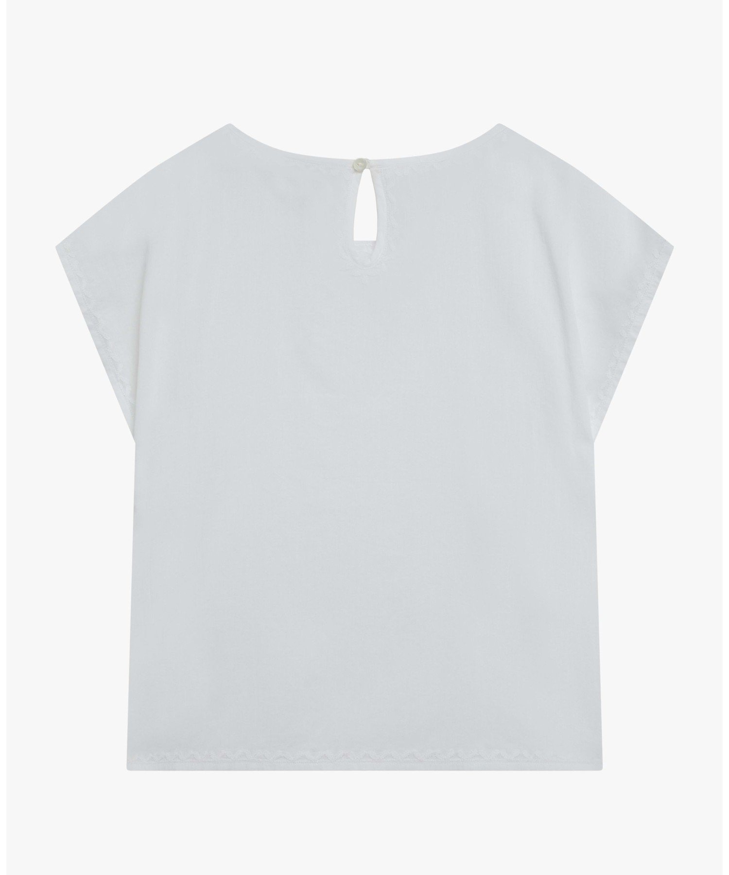 AM56 HAUT ノーカラーブラウス アニエスベー トップス カットソー・Tシャツ ホワイト