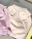 aimoha KIDS 【aimoha-KIDS-】キッズフラワーカラースウェット アイモハ トップス スウェット・トレーナー ベージュ ホワイト ピンク