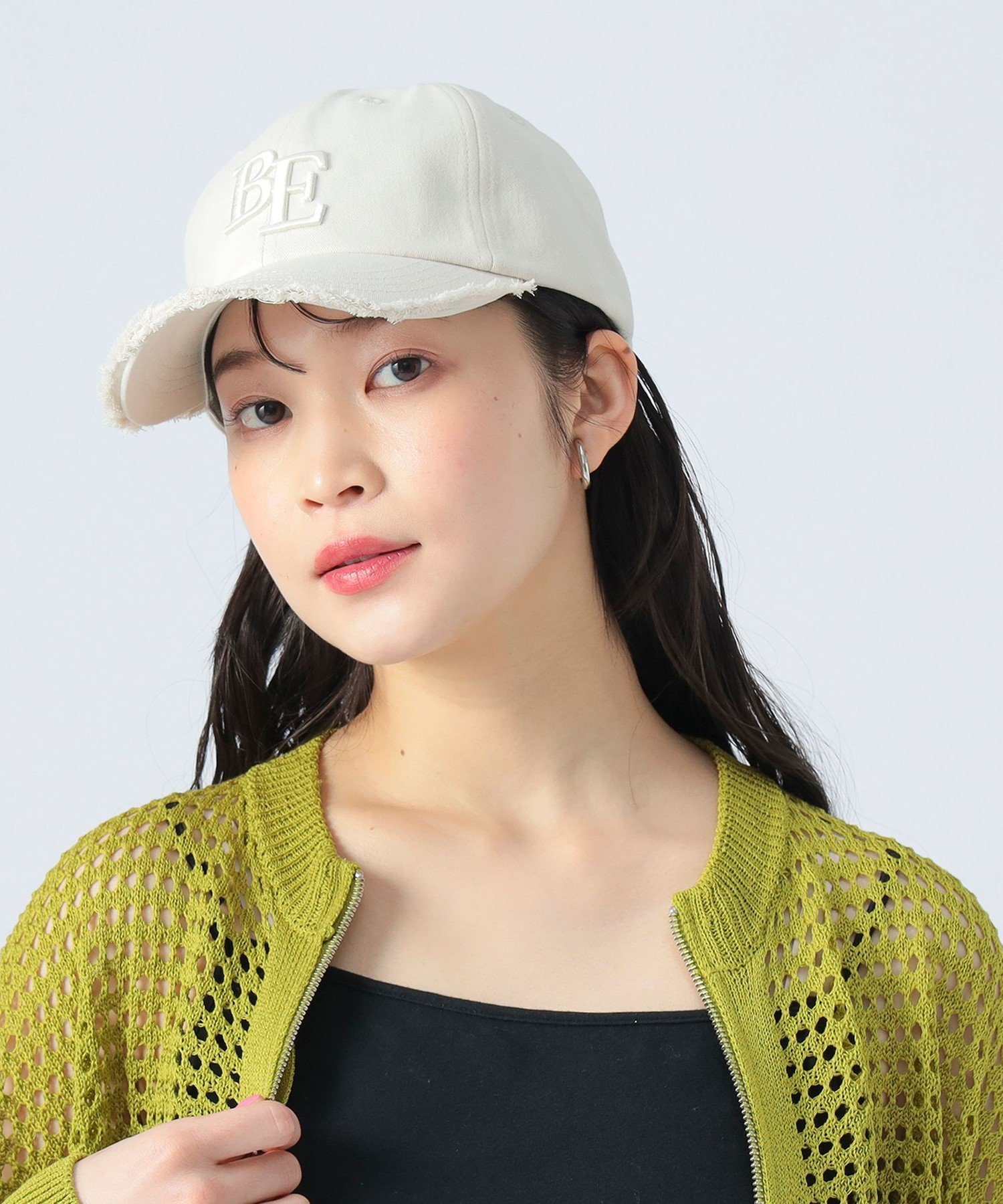 BEAMS HEART WOMEN ロゴ刺繍 フリンジキャップ ビームス ハート 帽子 キャップ ベージュ ホワイト グリーン ネイビー グレー