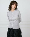 INED メタリックヤーンカーディガン《la veille by SUPERIOR CLOSET》 イネド トップス カーディガン シルバー ゴールド【送料無料...