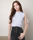 【SALE/20%OFF】LIP SERVICE ドロップリボンサマーシャギーノースリニット リップサービス トップス ノースリーブ・タンクトップ ブラック ピンク ホワイト パープル【送料無料】(4)