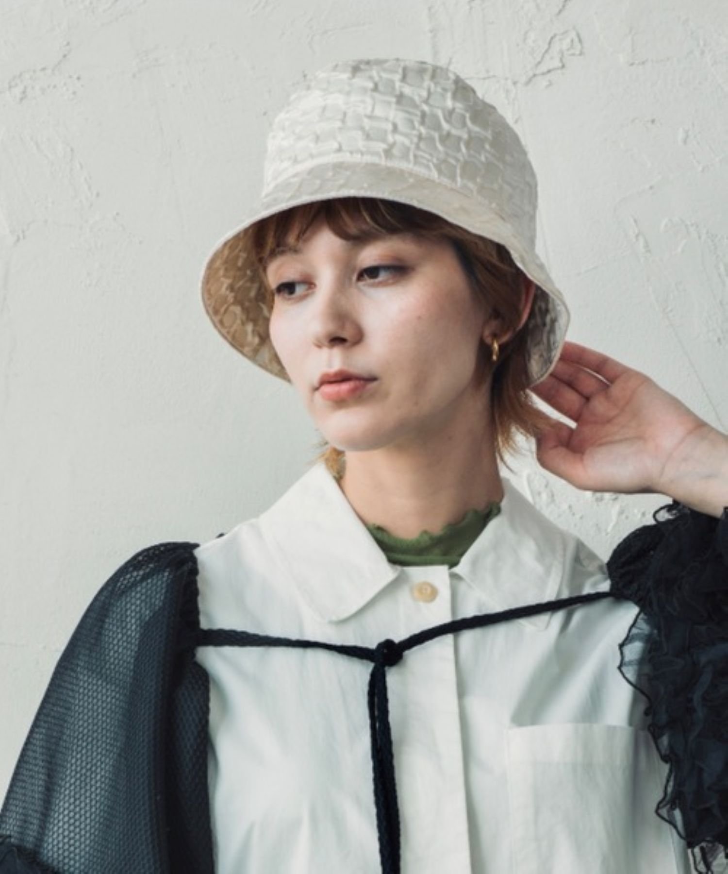 ORIENT MILLINERY OIL(エンボスハット) オリエント ミリナリー 帽子 ハット ブラック ホワイト ブルー..