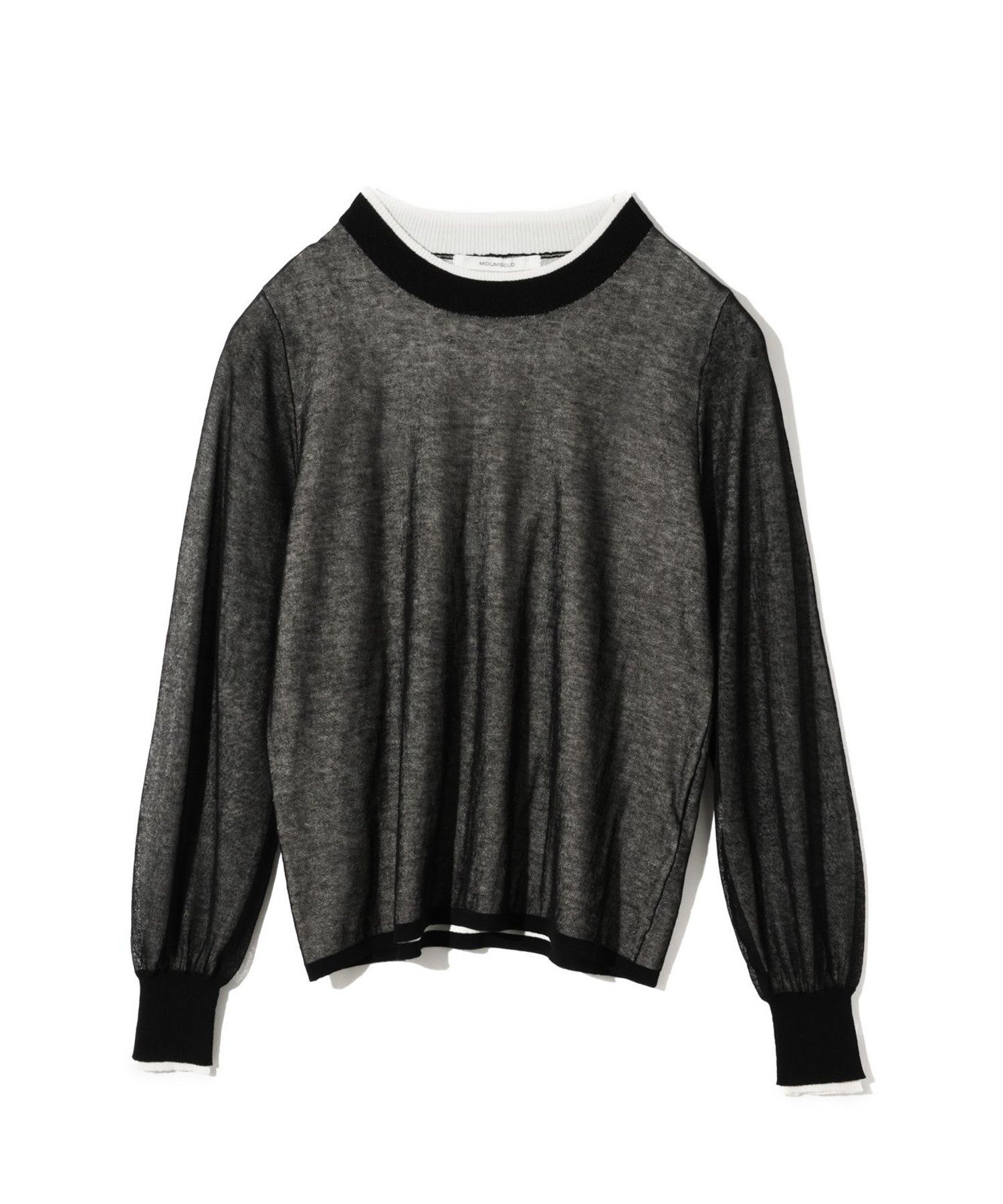 MIDIUMISOLID MIDIUMISOLID for Ladies シアーレイヤードクルーネックプルオーバー マーコート トップス カットソー・Tシャツ ブルー ピンク