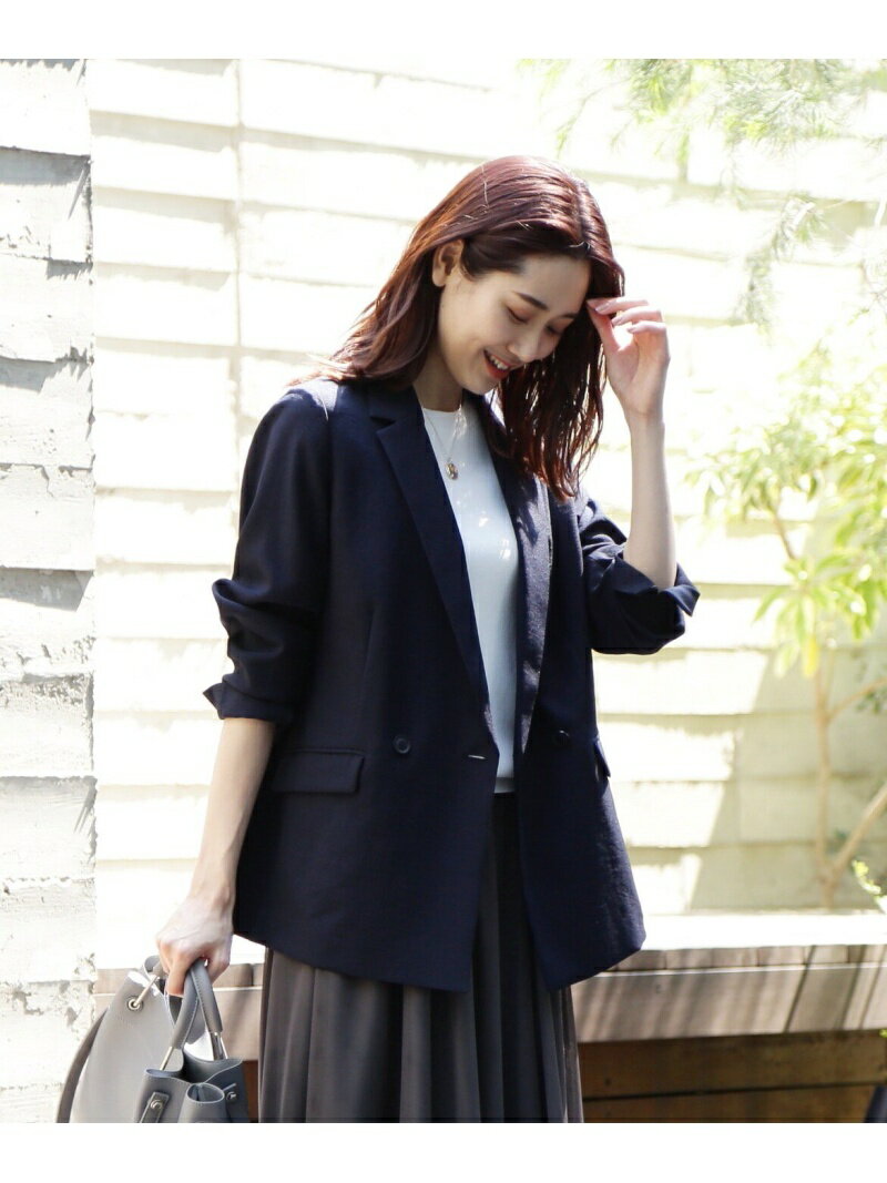 【SALE／50%OFF】NATURAL BEAUTY BASIC ジプシーツイルSET UP テーラード ナチュラルビューティベーシック ジャケット・アウター ブルゾン・ジャンパー ネイビー ベージュ ブラウン【送料無料】のサムネイル