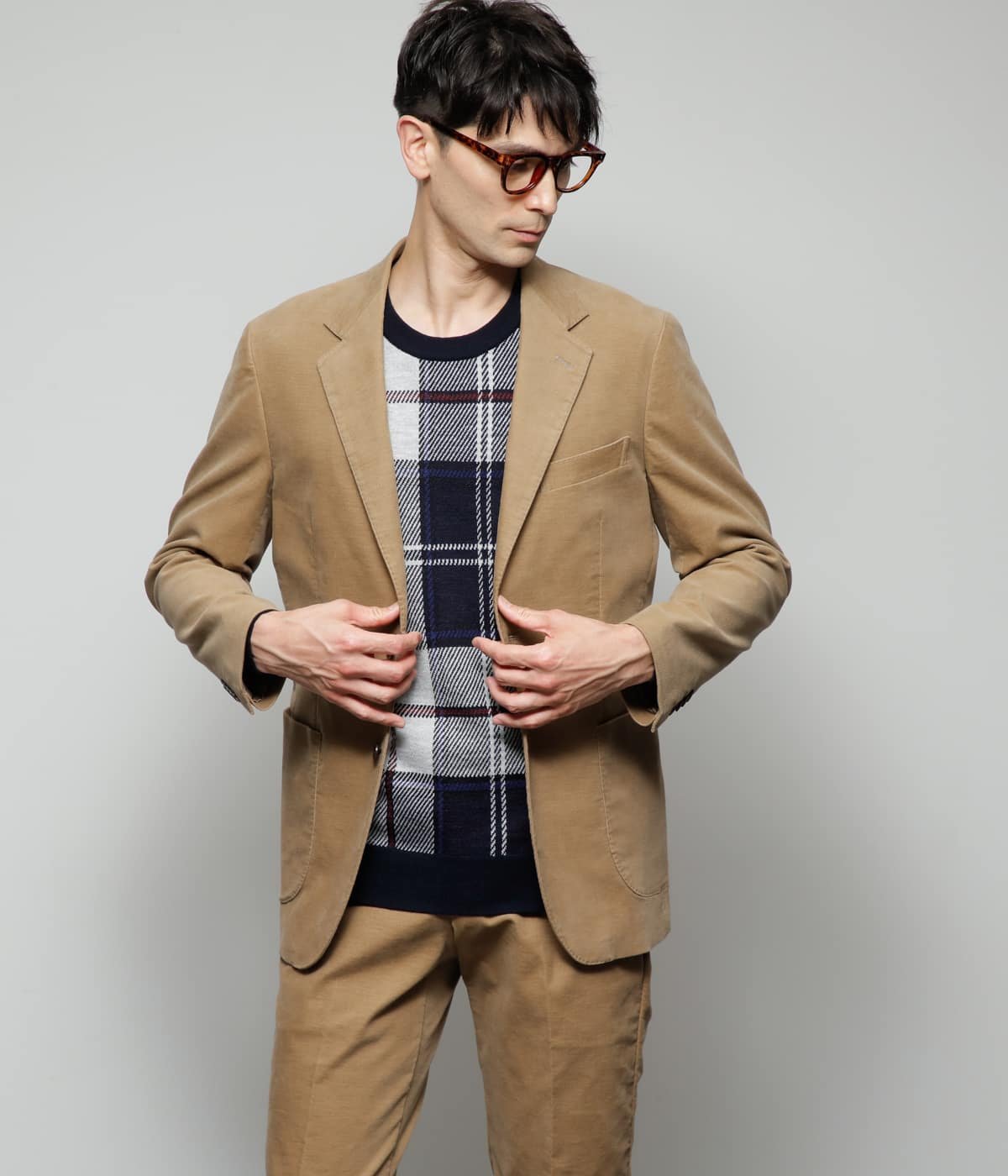 【SALE/31%OFF】NEWYORKER MEN 【ストレッチ】MOVING COMFORT 斜めコール ジャケット(セットアップ対応) ニューヨーカー スーツ・フォーマル セットアップスーツ ブルー ベージュ【送料無料】