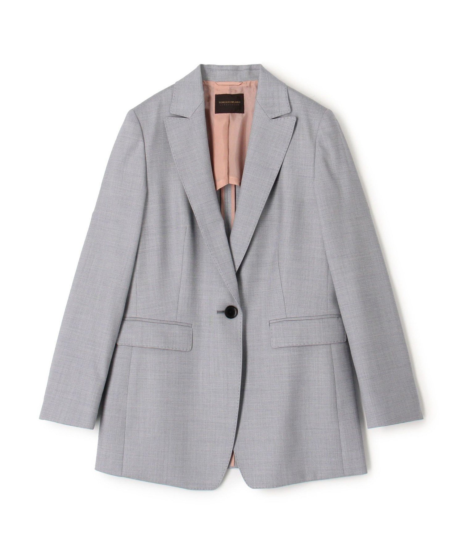 TOMORROWLAND collection シャイニーピンポイント シングル1Bジャケット トゥモローランド ジャケット・アウター テーラードジャケット・ブレザー ネイビー ブルー【送料無料】