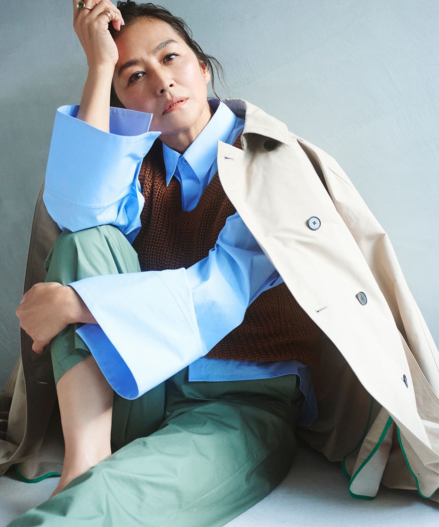 Demi-Luxe BEAMS 【ビームスの百名品】AK+1 / ドルマンスリーブ風 トレンチコート ライトアウター 26SS ビームスセレモニー2026 入学式 卒業式 入園式 卒園式 フォーマル デミルクス ビームス ジャケット・アウター トレンチコート ベージュ【送料無料】