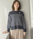 【SALE/50%OFF】組曲 【WEB限定】ハイネック ゆるボーダーニット クミキョク トップス ニット ホワイト【送料無料】