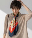 【SALE/20%OFF】23区 スクエア シルク スカーフ ニジュウサンク ファッション雑貨 スカーフ・バンダナ ブルー オレンジ【送料無料】
