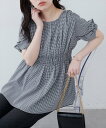 natural couture osonoねじり袖ペプラムチュニック ナチュラルクチュール トップス シャツ・ブラウス ブルー オレンジ ホワイト ブラック