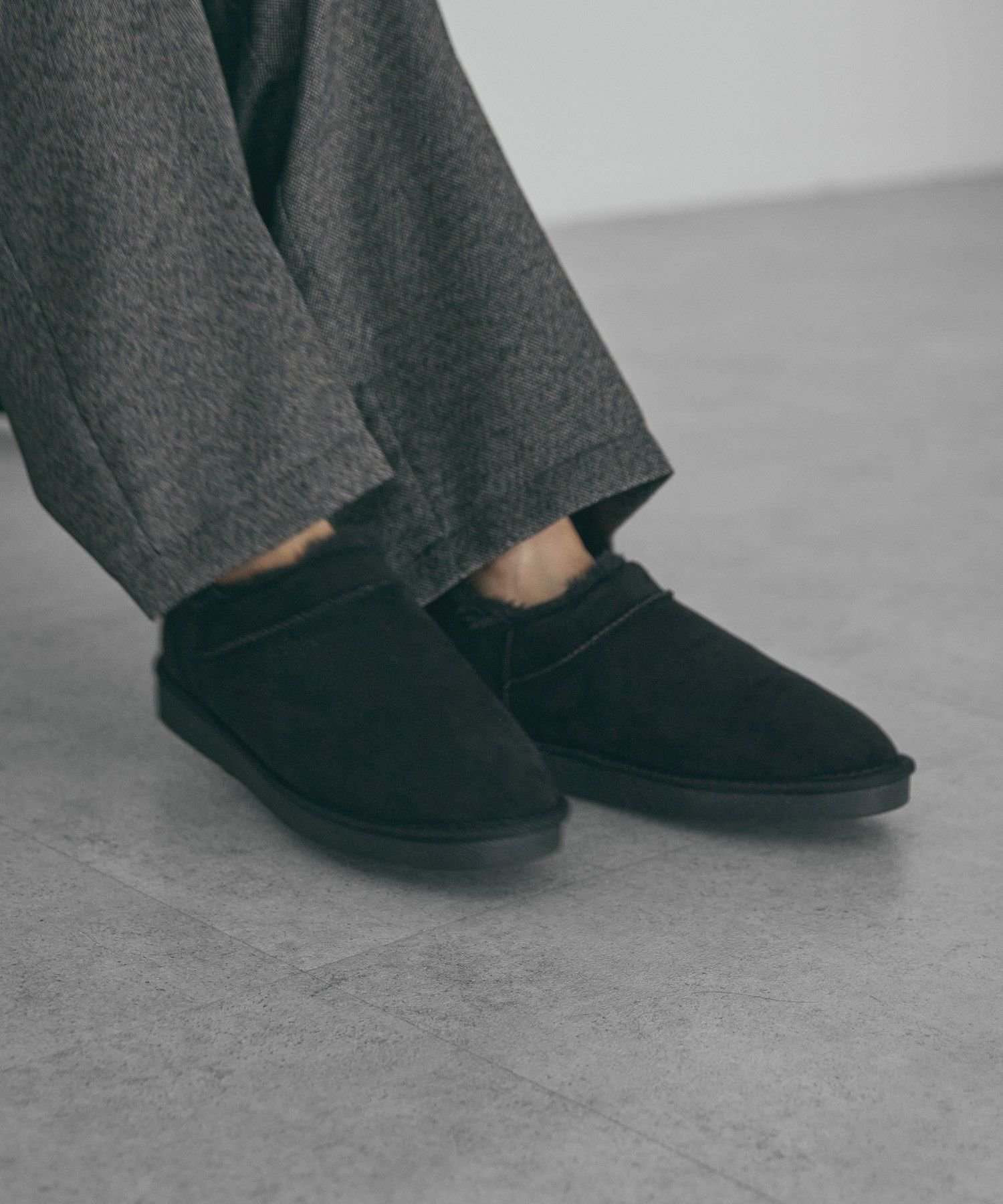 AMERICAN HOLIC 【整履き】ムートンライクブーツ アメリカンホリック シューズ・靴 ブーツ ブラウン ブラック【送料無料】のサムネイル