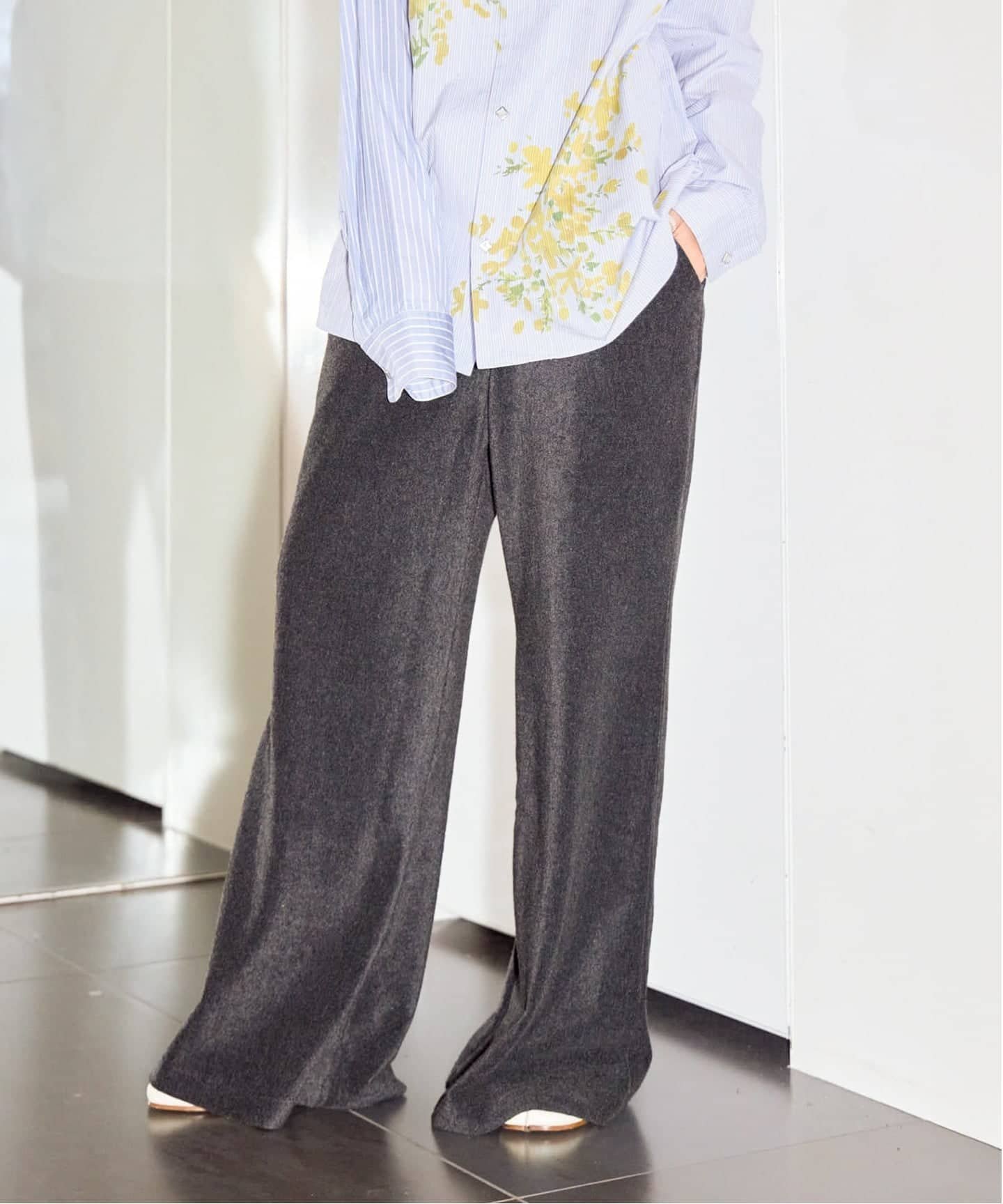 CITYSHOP 《追加2》[THE MOOD]パイルイージーパンツ シティーショップ パンツ ジャージ・スウェットパンツ グレー ブラック【送料無料】